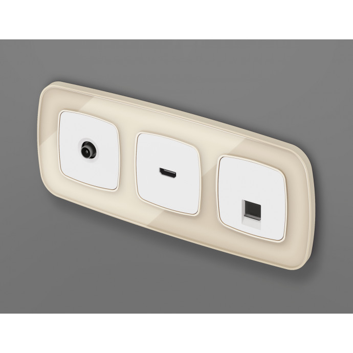 OP1340 Лицевая панель OMEGA (Белый матовый) для HDMI розетки QUANT