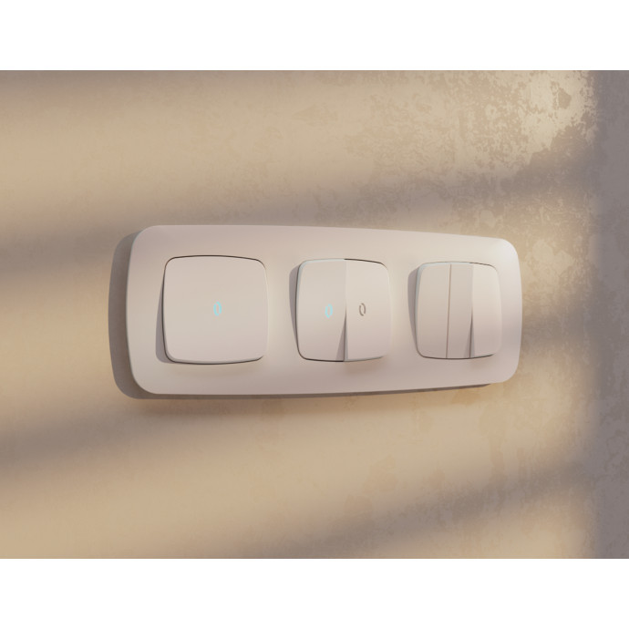 OP2050 Лицевая панель OMEGA (Жемчуг) для 3-кл выключателей QUANT