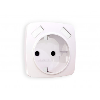 OP2090 Лицевая панель OMEGA (Жемчуг) для электрической розетки с/з со шторками 2USB A+A QUANT