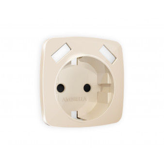 OP3090 Лицевая панель OMEGA (Бежевый глянец) для электрической розетки с/з со шторками 2USB A+A QUANT