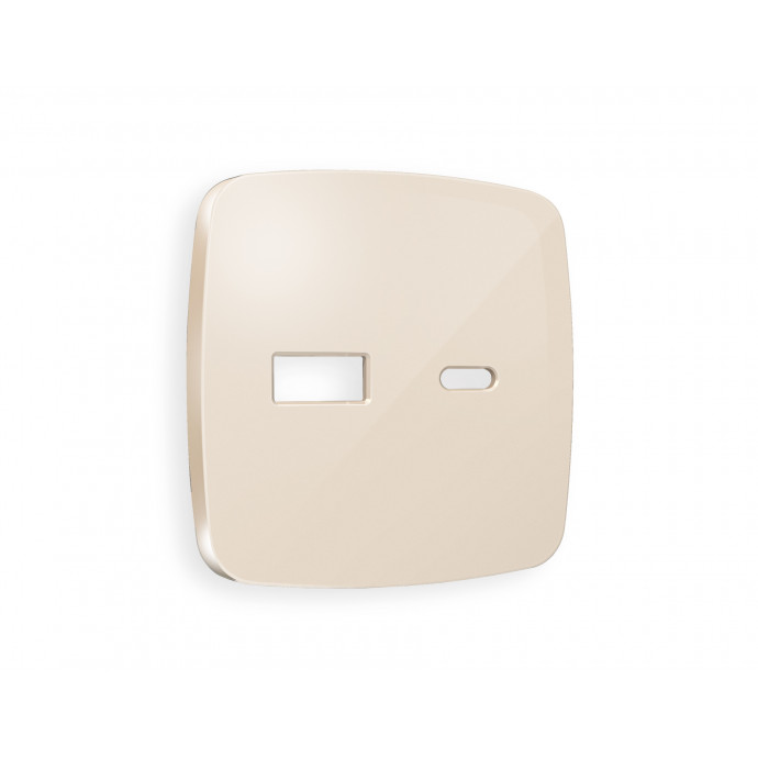 OP3110 Лицевая панель OMEGA (Бежевый глянец) для розетки 2USB тип A+C QUANT