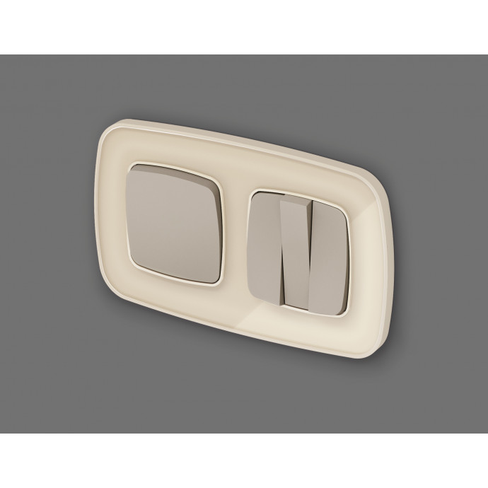 OP3610 Лицевая панель OMEGA (Серо-бежевый матовый) для 1-кл выключателей QUANT