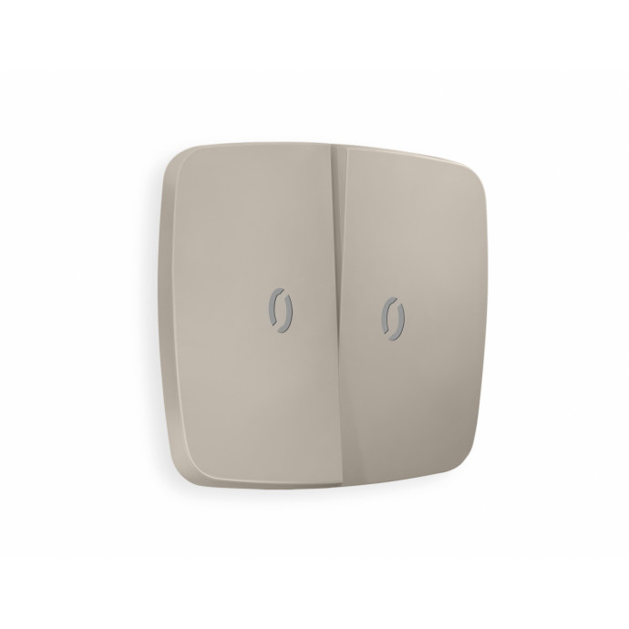 OP3640 Лицевая панель OMEGA (Серо-бежевый матовый) для 2-кл выключателей с подсветкой QUANT