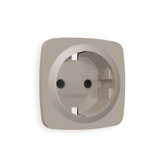 OP3670 Лицевая панель OMEGA (Серо-бежевый матовый) для электрической розетки с/з со шторками QUANT