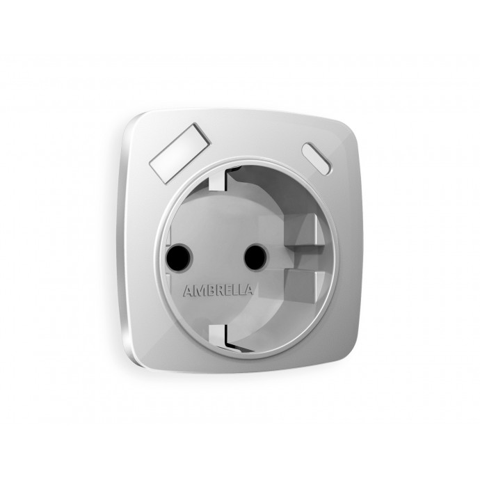 OP4100 Лицевая панель OMEGA (Серебро глянец) для электрической розетки с/з со шторками 2USB A+C QUANT