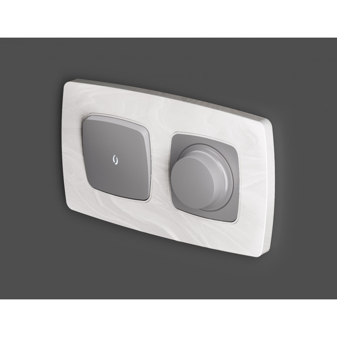 OP5055 Лицевая панель OMEGA (Сталь матовый) для светорегулятора универсального QUANT