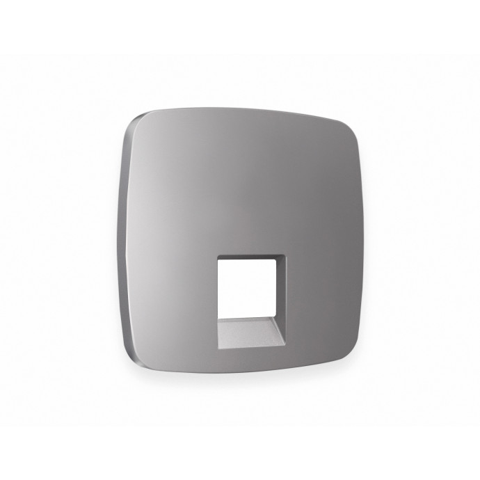 OP5120 Лицевая панель OMEGA (Сталь матовый) для компьютерной/телефонной розетки RJ-45/RJ-11 QUANT