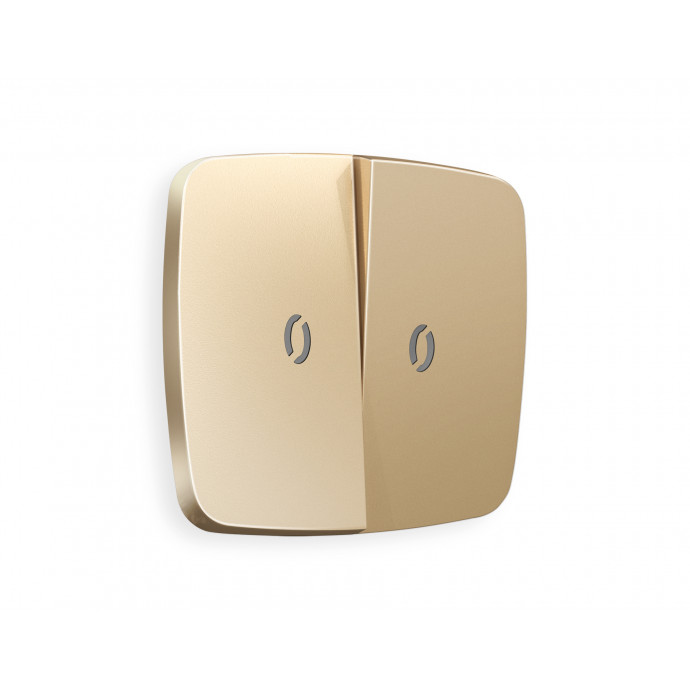 OP6040 Лицевая панель OMEGA (Шампань) для 2-кл выключателей с подсветкой QUANT