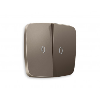 OP6340 Лицевая панель OMEGA (Темная бронза матовый) для 2-кл выключателей с подсветкой QUANT