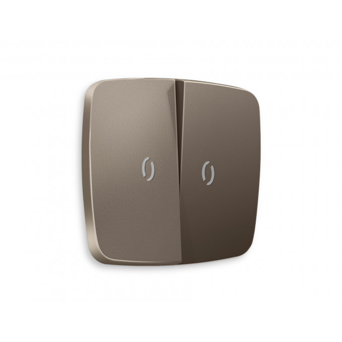 OP6340 Лицевая панель OMEGA (Темная бронза матовый) для 2-кл выключателей с подсветкой QUANT