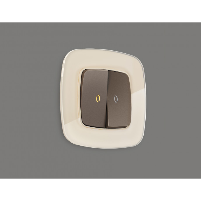 OP6340 Лицевая панель OMEGA (Темная бронза матовый) для 2-кл выключателей с подсветкой QUANT