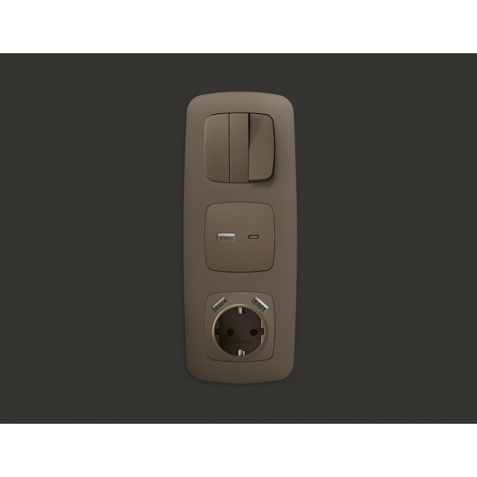 OP6350 Лицевая панель OMEGA (Темная бронза матовый) для 3-кл выключателей QUANT