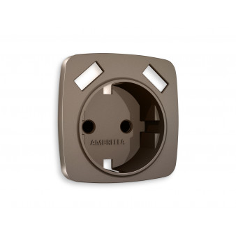 OP6390 Лицевая панель OMEGA (Темная бронза матовый) для электрической розетки с/з со шторками 2USB A+A QUANT