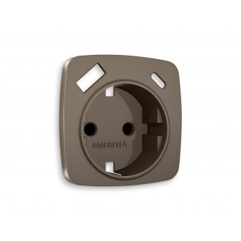 OP6400 Лицевая панель OMEGA (Темная бронза матовый) для электрической розетки с/з со шторками 2USB A+C QUANT