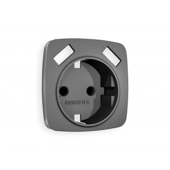 OP6590 Лицевая панель OMEGA (Антрацит серый) для электрической розетки с/з со шторками 2USB A+A QUANT
