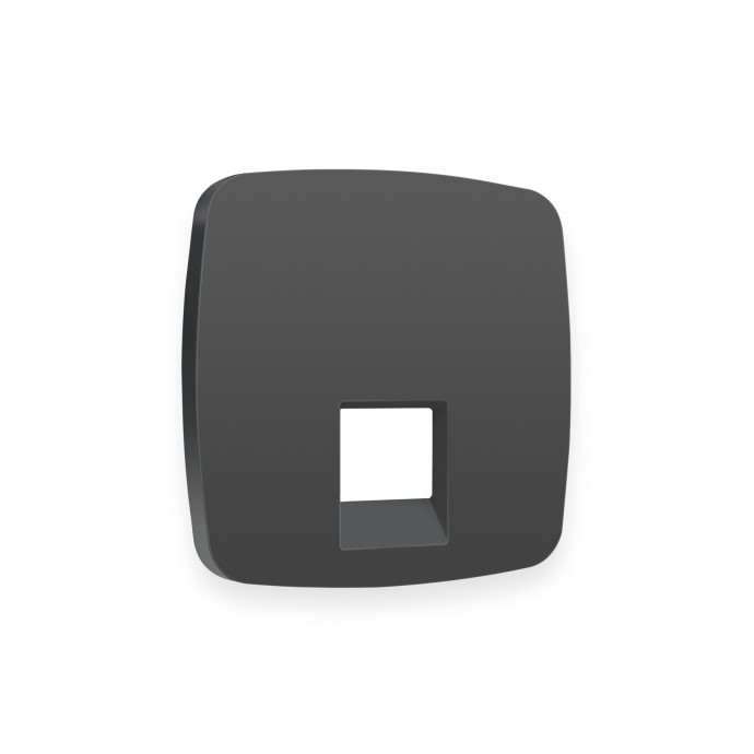 OP9120 Лицевая панель OMEGA (Графит Мягкое касание) для компьютерной/телефонной розетки RJ-45/RJ-11 QUANT