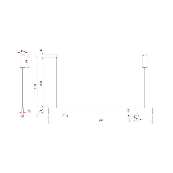 Подвесной светильник Technical P068PL-L27W4K