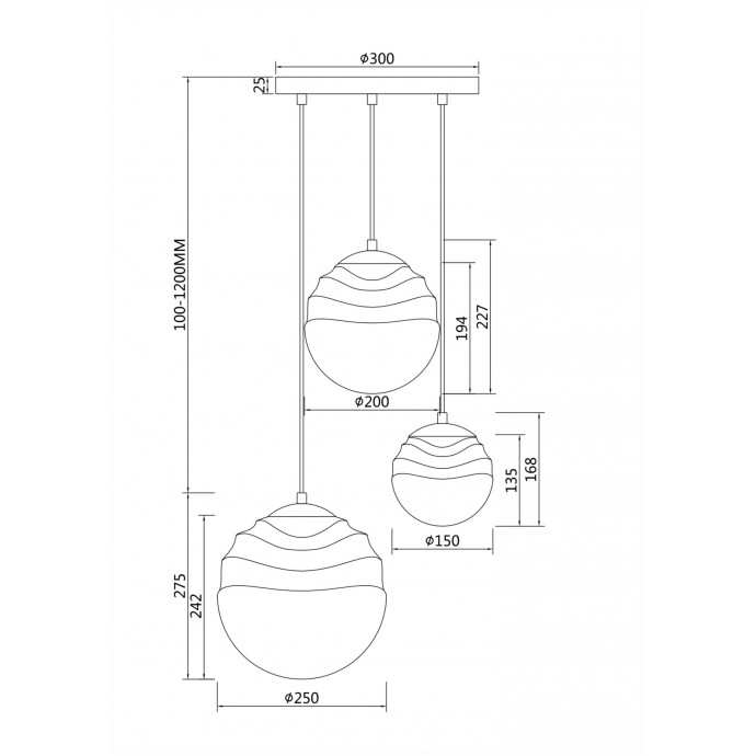 Подвесной светильник Maytoni Pendant P074PL-03BS