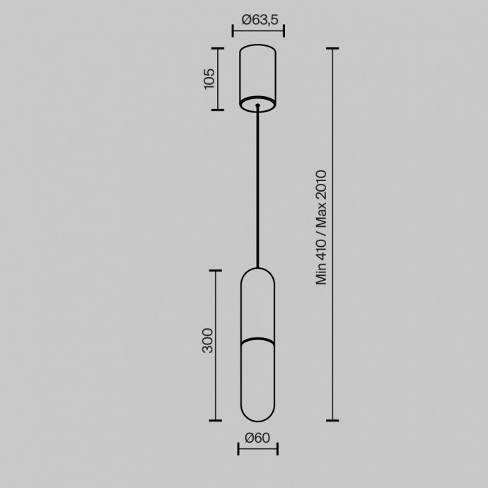 Подвесной светильник Technical P101PL-L300-12W3K-BS