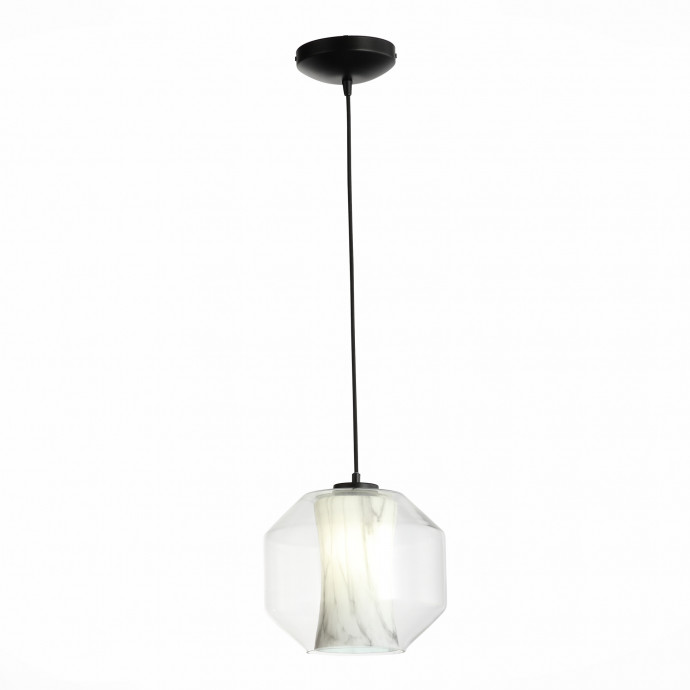 SL1169.113.01 Подвес ST-Luce Черный/Прозрачный, Белый E27 1*40W MARMO