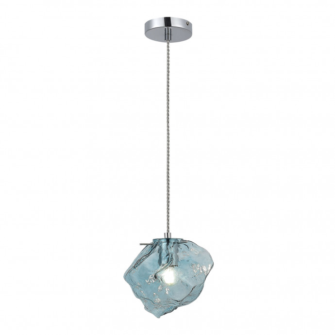SL1175.113.01 Подвес ST-Luce Хром/Светло-голубой E14 1*40W PORTICI