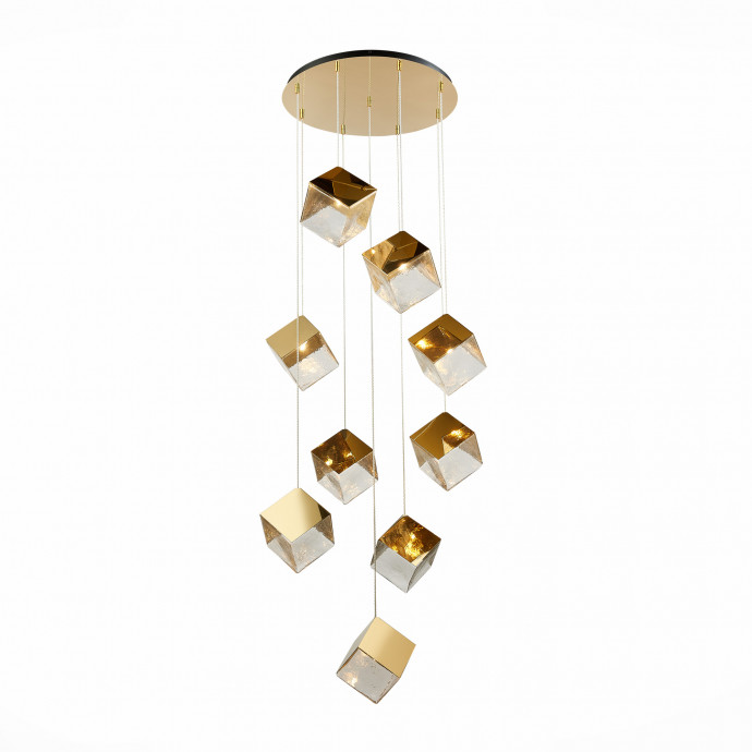 SL1182.203.09 Светильник подвесной ST-Luce Золотистый/Прозрачный, Золотистый G9 9*5W RIELLO