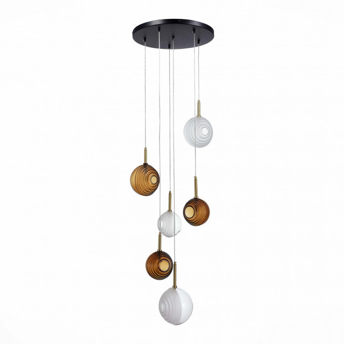 SL1183.543.06 Светильник подвесной ST-Luce Латунь/Черный, Белый G4 6*5W FOLIGNO