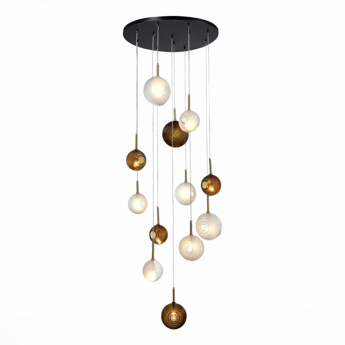 SL1183.543.12 Светильник подвесной ST-Luce Латунь/Черный, Белый G4 12*5W FOLIGNO