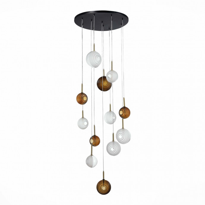 SL1183.543.12 Светильник подвесной ST-Luce Латунь/Черный, Белый G4 12*5W FOLIGNO