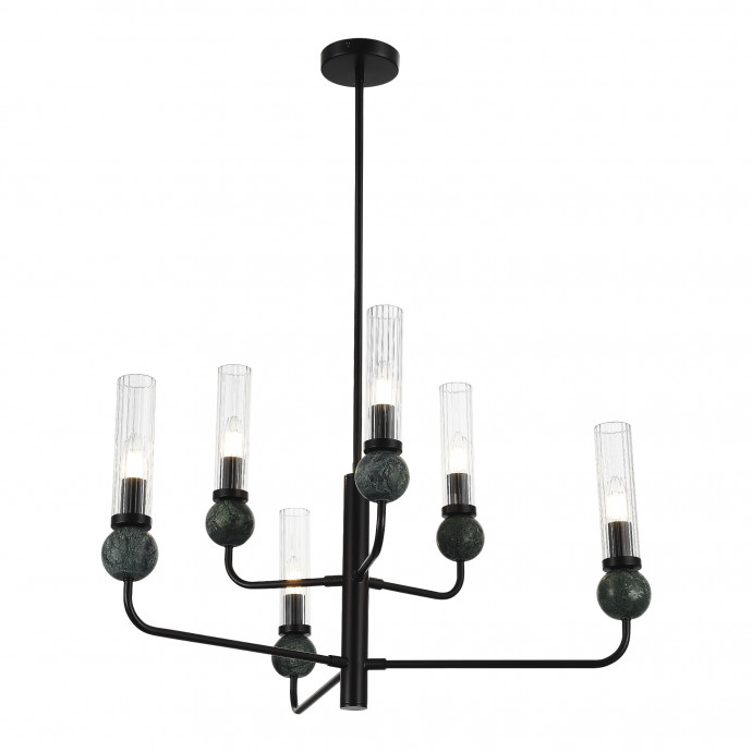 SL1244.403.06 Светильник подвесной ST-Luce черный/прозрачный E14 6*40W MEDEA