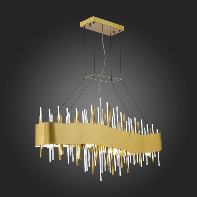 SL1633.213.08 Люстра подвесная ST-Luce Матовое золото/Матовое золото,Прозрачный E14 8*40W OLVERA