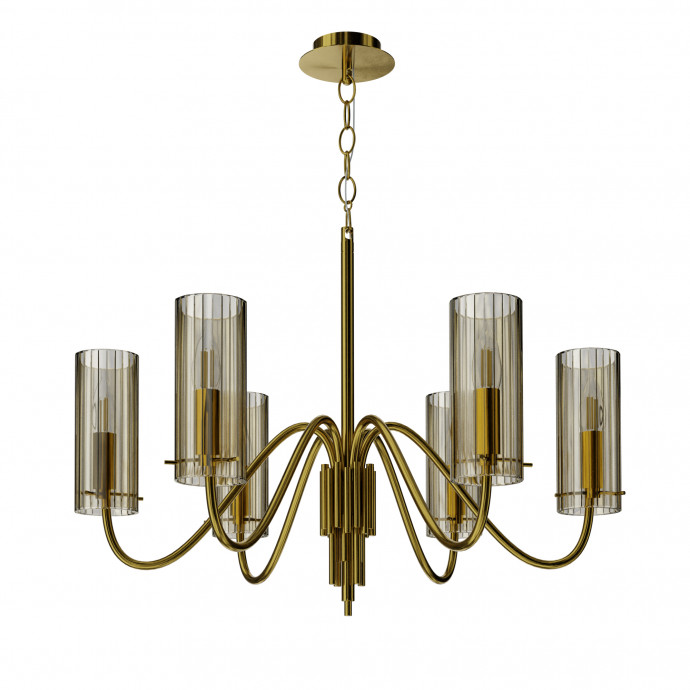 SL2005.303.06 Светильник подвесной ST-Luce латунь/коньячный E14 6*40W SANTORI