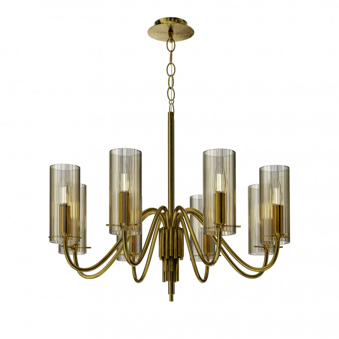 SL2005.303.08 Светильник подвесной ST-Luce латунь/коньячный E14 8*40W SANTORI