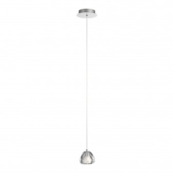 SL6017.101.01 Светильник подвесной ST-Luce Хром/Прозрачный с пузырьками воздуха LED 1*3W 3000K WATERFALL