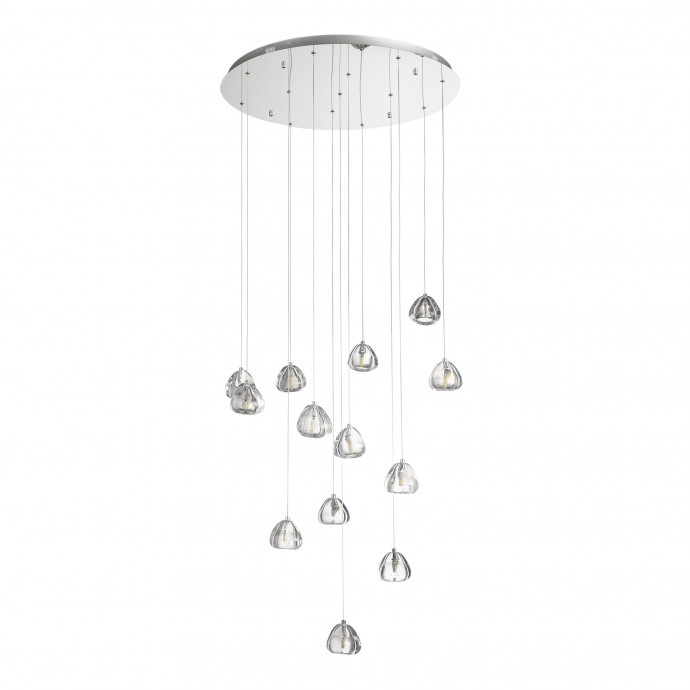 SL6017.101.13 Светильник подвесной ST-Luce Хром/Прозрачный с пузырьками воздуха LED 13*3W 3000K WATERFALL