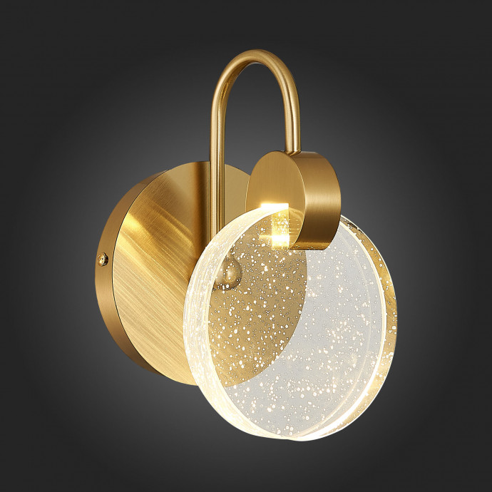 SL6104.201.01 Бра ST-Luce Золотистый/Прозрачный,С пузырьками воздуха LED 1*3W 3000K MONTECELIO