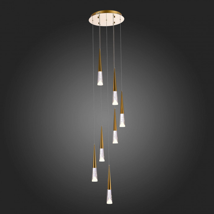 SL6111.203.07 Люстра подвесная ST-Luce Золотистый/Прозрачный LED 7*3W 3000K SOLLEN
