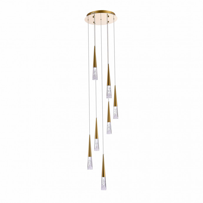 SL6111.203.07 Люстра подвесная ST-Luce Золотистый/Прозрачный LED 7*3W 3000K SOLLEN