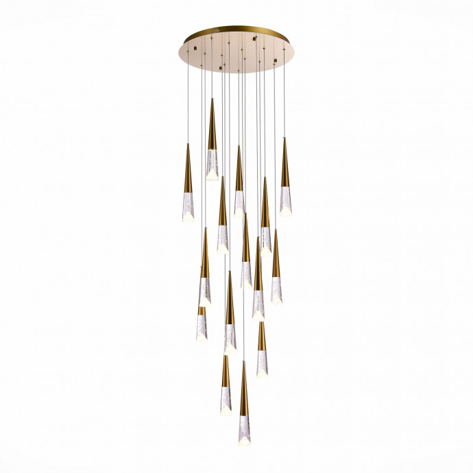 SL6111.203.15 Люстра подвесная ST-Luce Золотистый/Прозрачный LED 15*3W 3000K SOLLEN