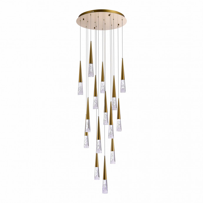 SL6111.203.15 Люстра подвесная ST-Luce Золотистый/Прозрачный LED 15*3W 3000K SOLLEN