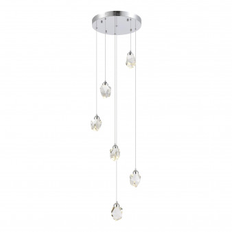 SL6114.103.06 Светильник подвесной ST-Luce Хром/Прозрачный LED 6*3W 3000K CASCATO