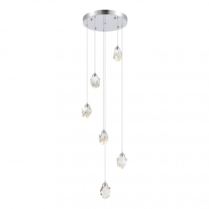 SL6114.103.06 Светильник подвесной ST-Luce Хром/Прозрачный LED 6*3W 3000K CASCATO