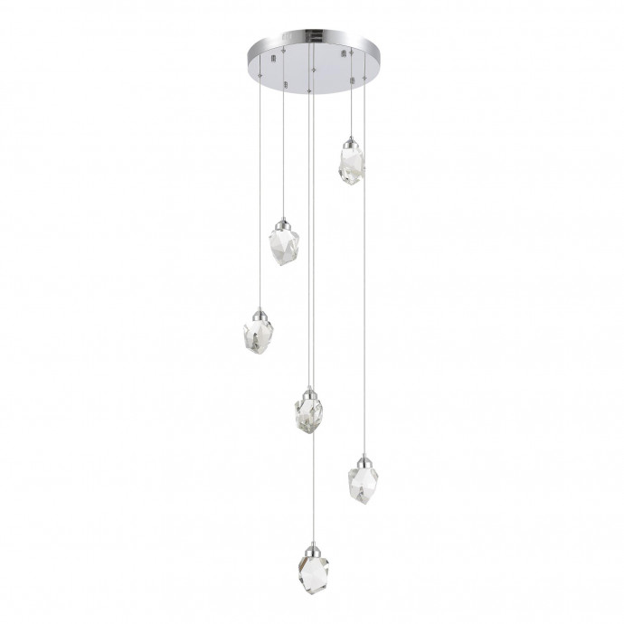 SL6114.103.06 Светильник подвесной ST-Luce Хром/Прозрачный LED 6*3W 3000K CASCATO