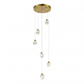 SL6114.203.06 Светильник подвесной ST-Luce Золотистый/Прозрачный LED 6*3W 3000K CASCATO