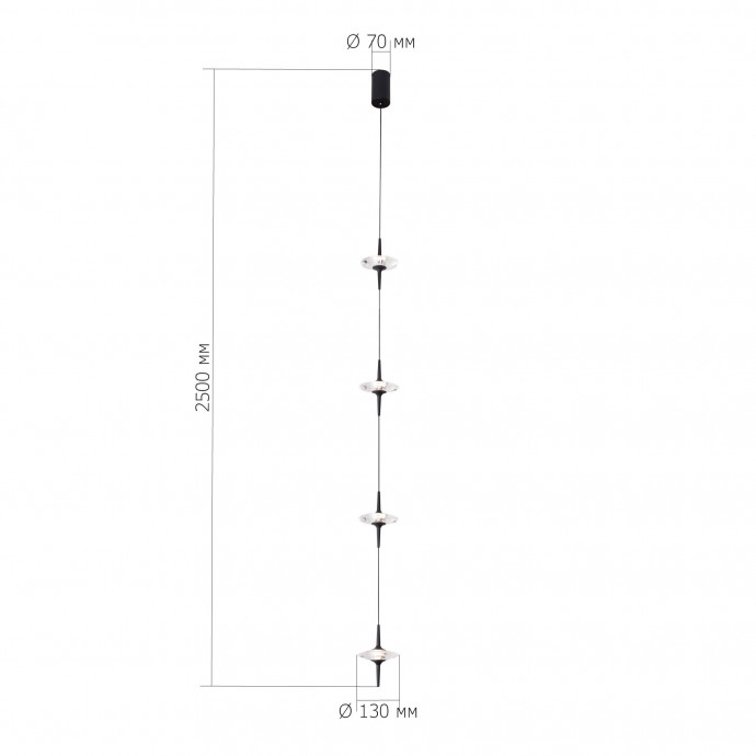 SL6231.403.04 Светильник подвесной ST-Luce Черный/Прозрачный LED 4*5W 4000K ZENITH