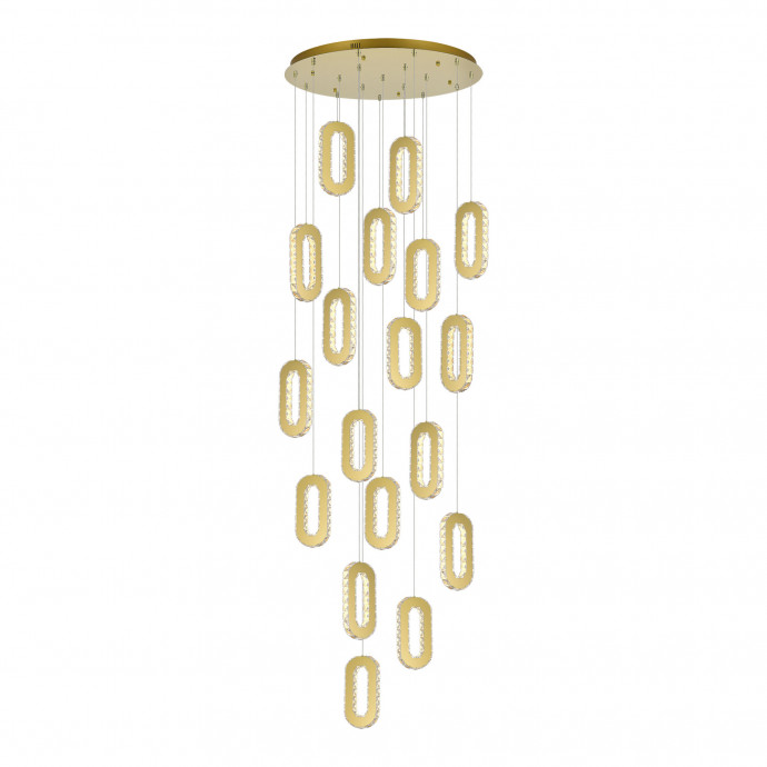 SL6506.203.18 Светильник подвесной ST-Luce Золотистый/Золотистый, Прозрачный LED 18*9W 3000K ALLUNGO