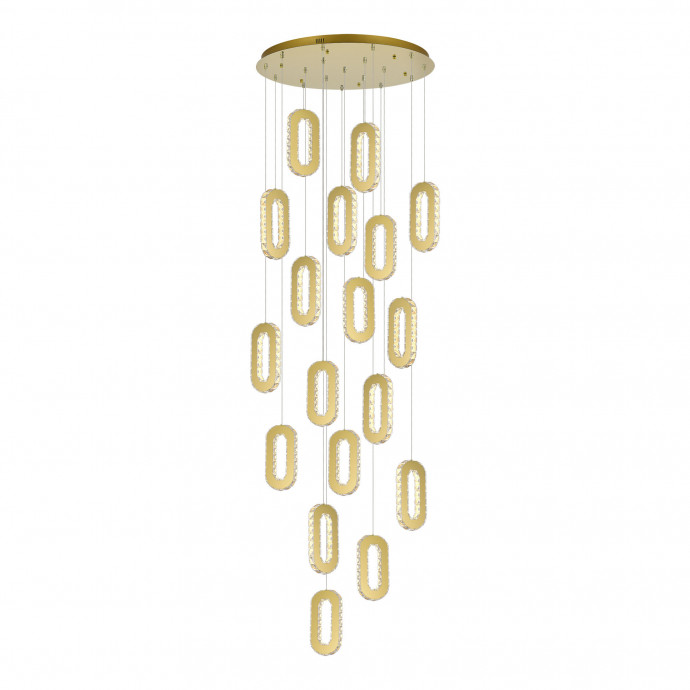 SL6506.203.18 Светильник подвесной ST-Luce Золотистый/Золотистый, Прозрачный LED 18*9W 3000K ALLUNGO