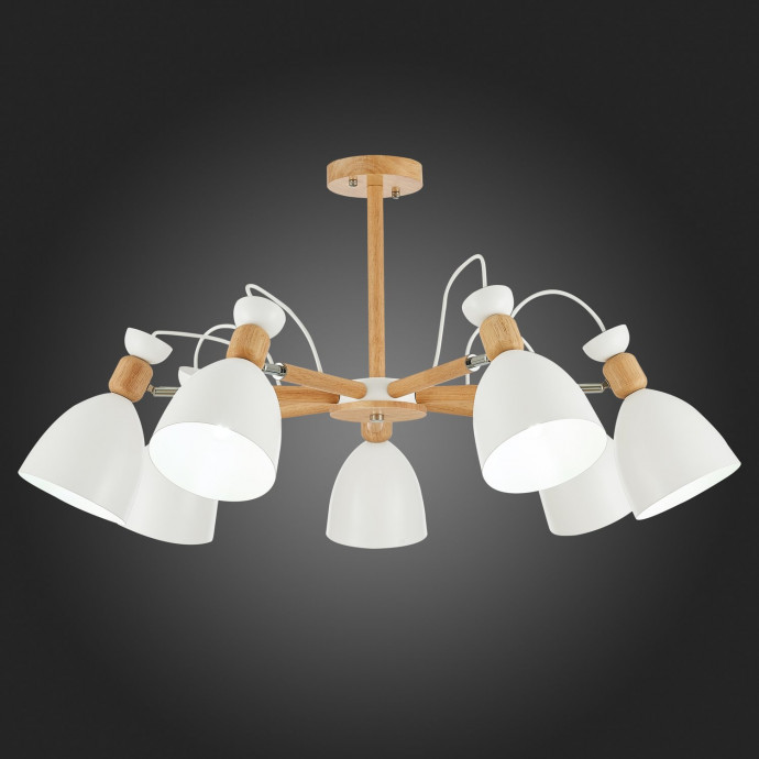 SLE103802-07 Светильник потолочный Светлое дерево, Белый/Белый E27 7*60W BALCAMO