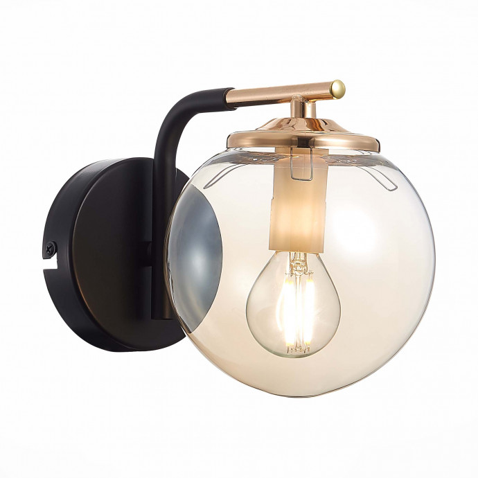 SLE106901-01 Светильник настенный Черный/Янтарный E14 1*40W LITERNO