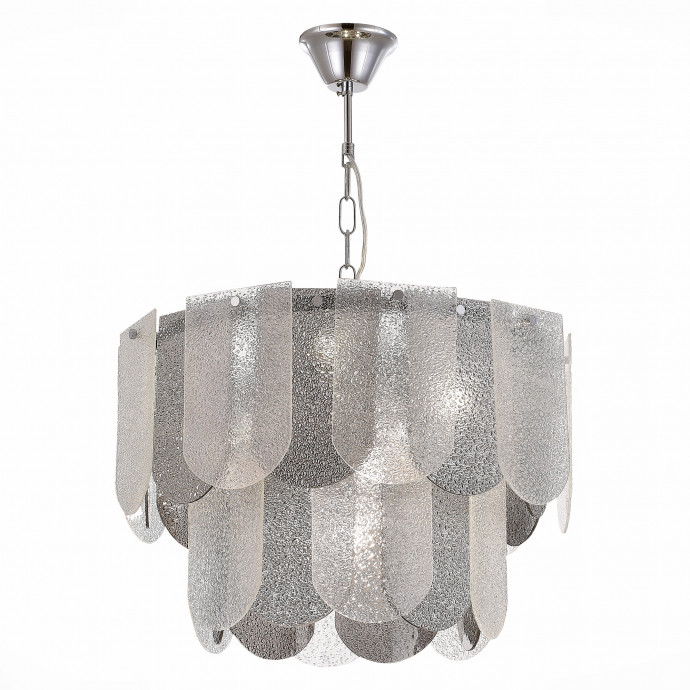 SLE1125-103-07 Светильник подвесной Хром/Прозрачно-Дымчатый E14 7*40W ERZO